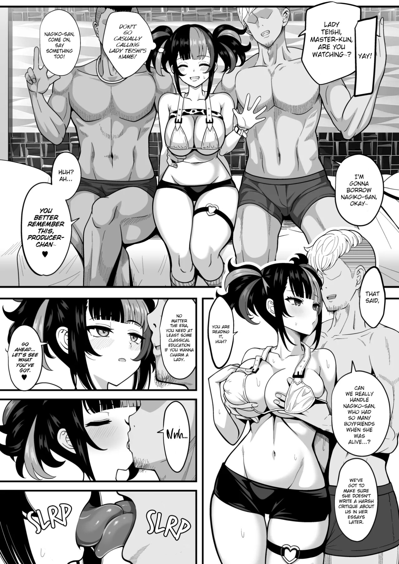 Hentai Manga Comic-A book about a swimsuit-clad Nagiko who accompanies her younger boss (♀) and her master's cuckold hobby-Read-6